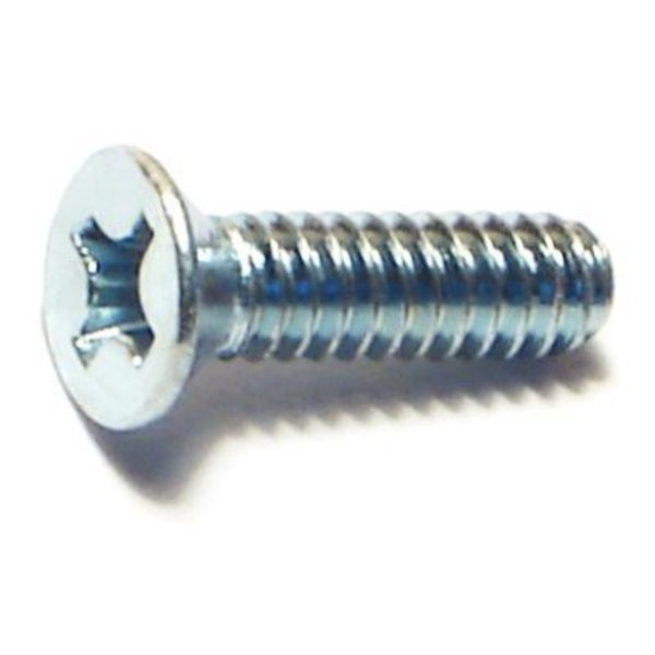 Midwest Fastener #6-32 x 1/2 in Phillips Flat Machine Screw, Zinc Plated Steel, 100 PK 07262